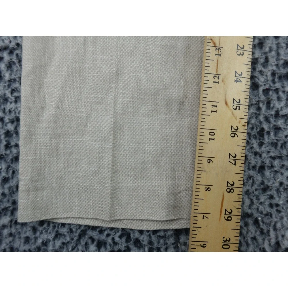 Tommy Bahama Mens Beige Linen Blend Flat Front Trousers Summer Beach Pants 35x30